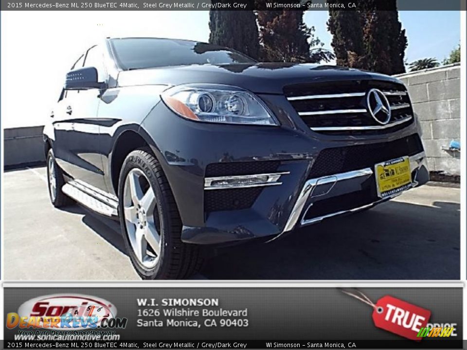 2015 Mercedes-Benz ML 250 BlueTEC 4Matic Steel Grey Metallic / Grey/Dark Grey Photo #1