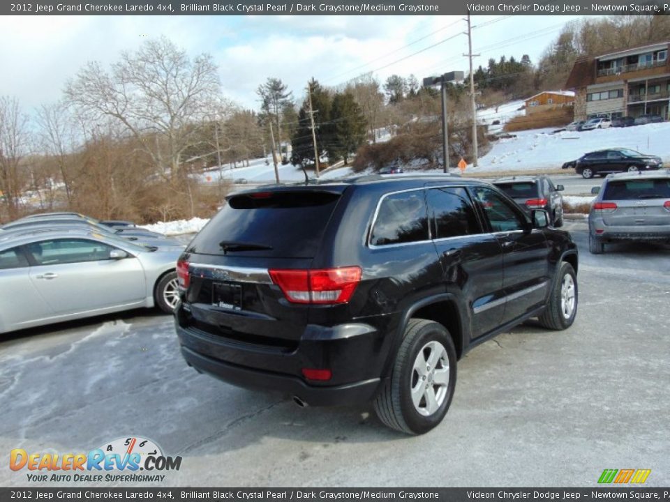 2012 Jeep Grand Cherokee Laredo 4x4 Brilliant Black Crystal Pearl / Dark Graystone/Medium Graystone Photo #4