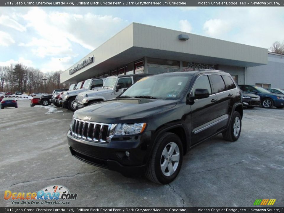 2012 Jeep Grand Cherokee Laredo 4x4 Brilliant Black Crystal Pearl / Dark Graystone/Medium Graystone Photo #8