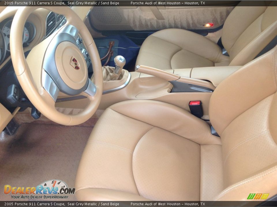 2005 Porsche 911 Carrera S Coupe Seal Grey Metallic / Sand Beige Photo #7