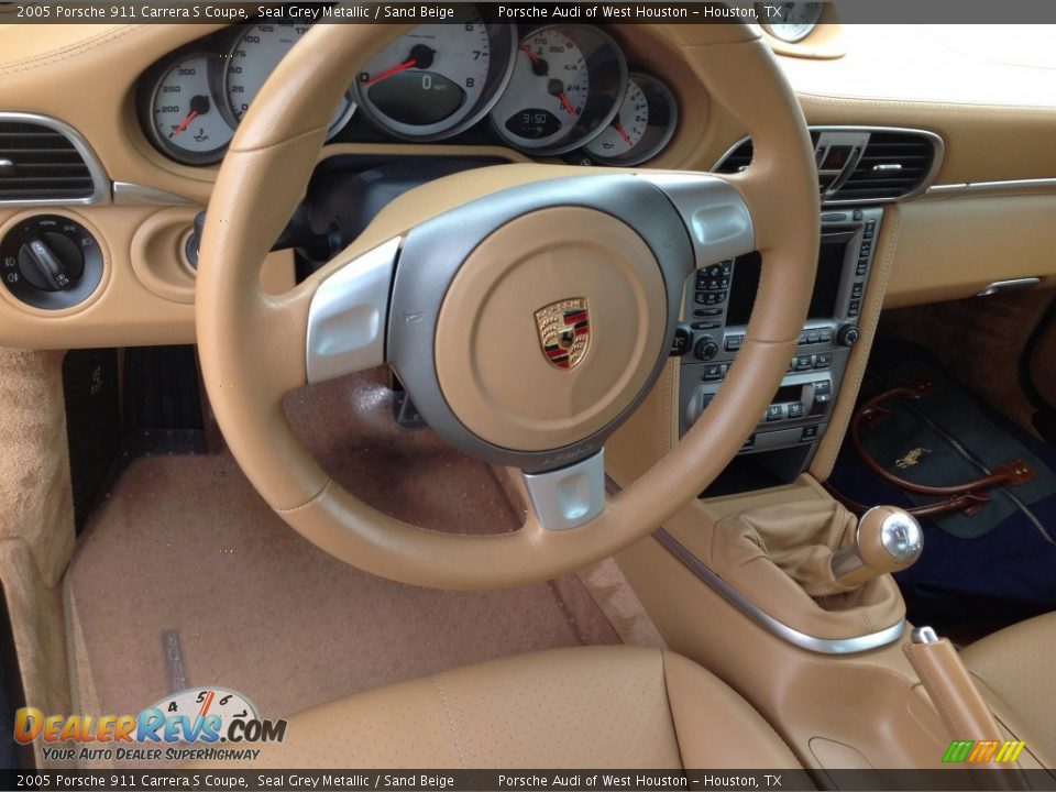 2005 Porsche 911 Carrera S Coupe Seal Grey Metallic / Sand Beige Photo #8