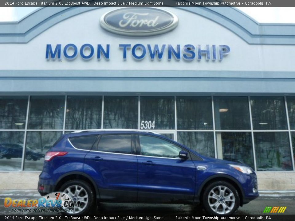 2014 Ford Escape Titanium 2.0L EcoBoost 4WD Deep Impact Blue / Medium Light Stone Photo #1