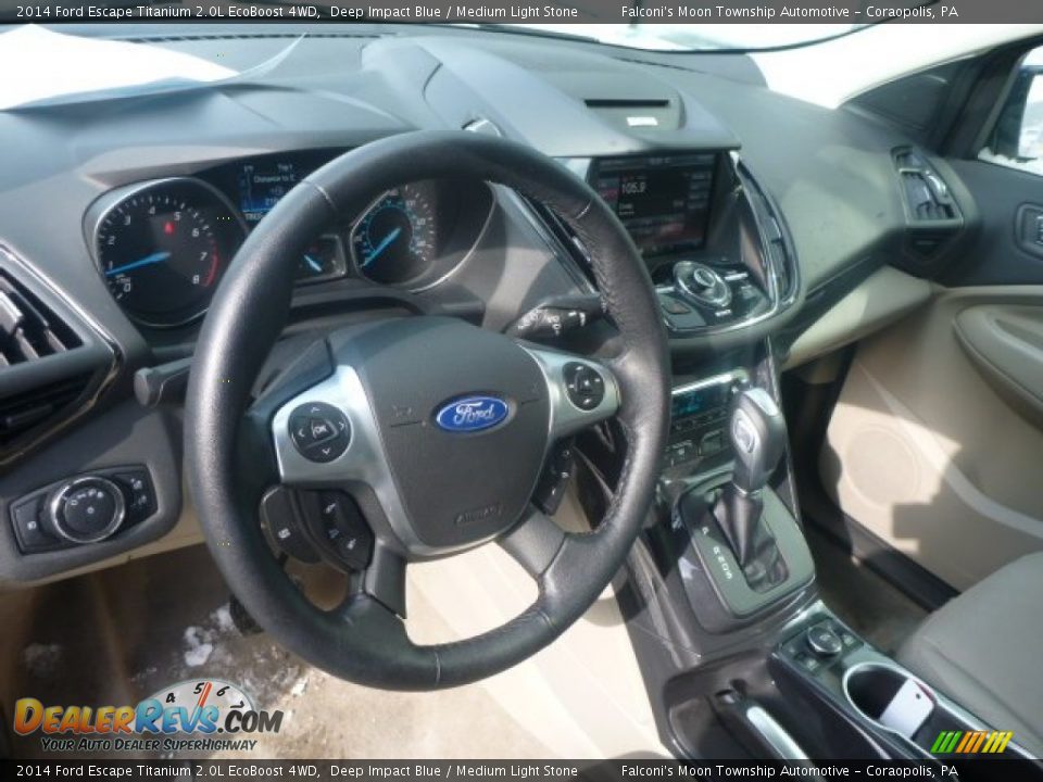 2014 Ford Escape Titanium 2.0L EcoBoost 4WD Deep Impact Blue / Medium Light Stone Photo #12