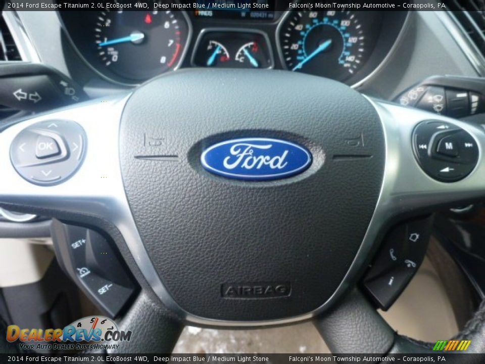 2014 Ford Escape Titanium 2.0L EcoBoost 4WD Deep Impact Blue / Medium Light Stone Photo #15