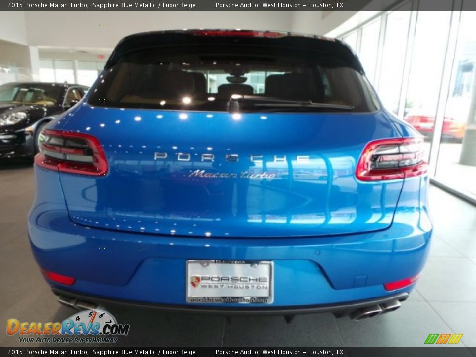 2015 Porsche Macan Turbo Sapphire Blue Metallic / Luxor Beige Photo #5