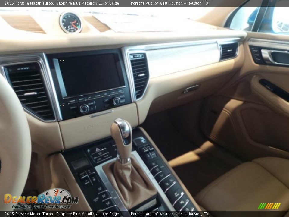 2015 Porsche Macan Turbo Sapphire Blue Metallic / Luxor Beige Photo #13