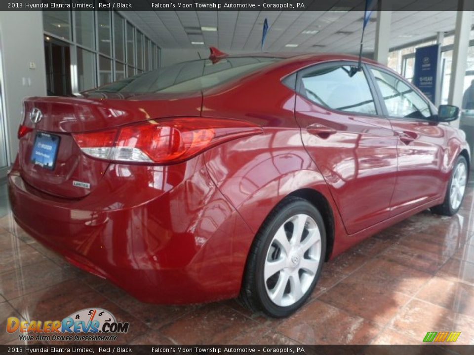 2013 Hyundai Elantra Limited Red / Black Photo #2