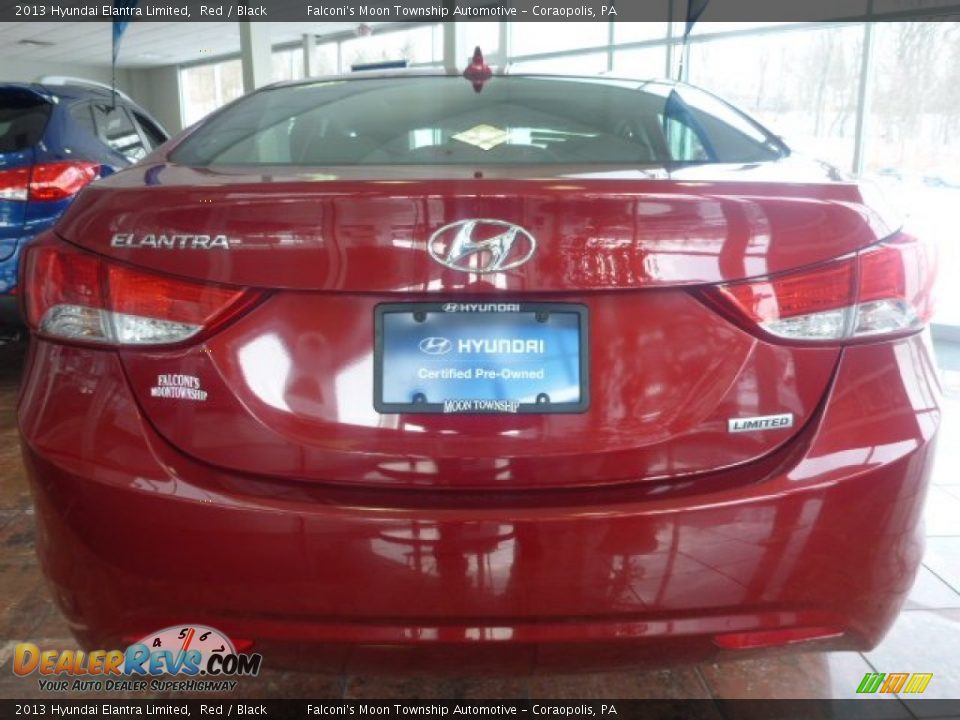 2013 Hyundai Elantra Limited Red / Black Photo #7