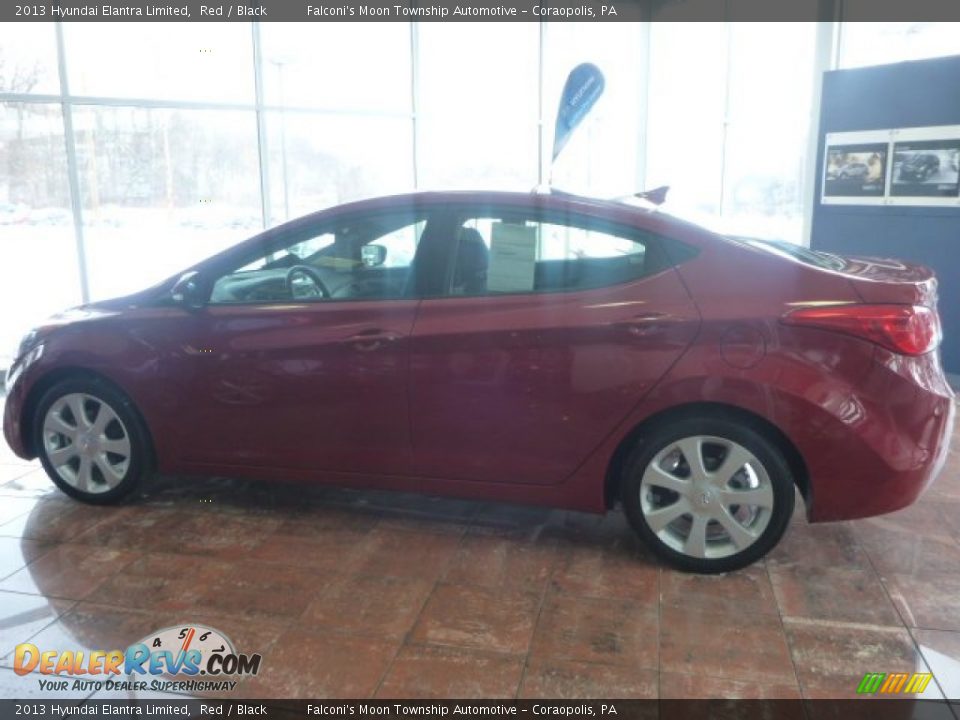 2013 Hyundai Elantra Limited Red / Black Photo #9