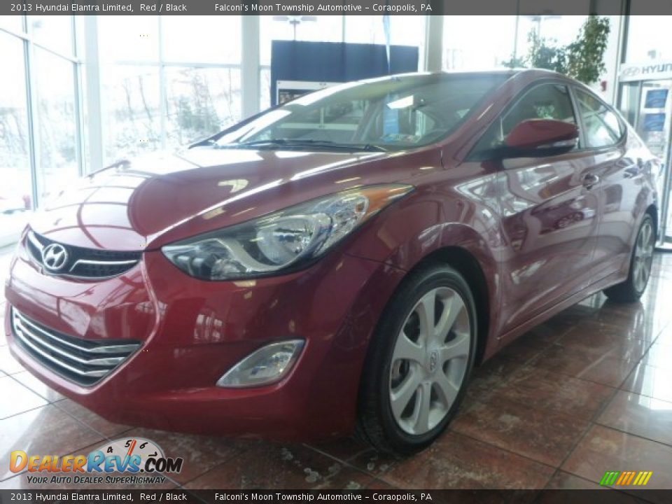 2013 Hyundai Elantra Limited Red / Black Photo #10