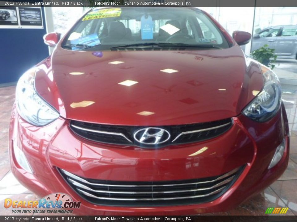 2013 Hyundai Elantra Limited Red / Black Photo #11