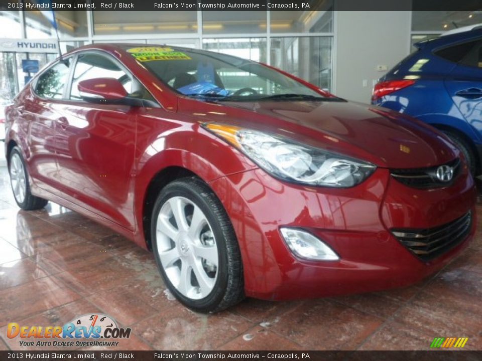 2013 Hyundai Elantra Limited Red / Black Photo #12