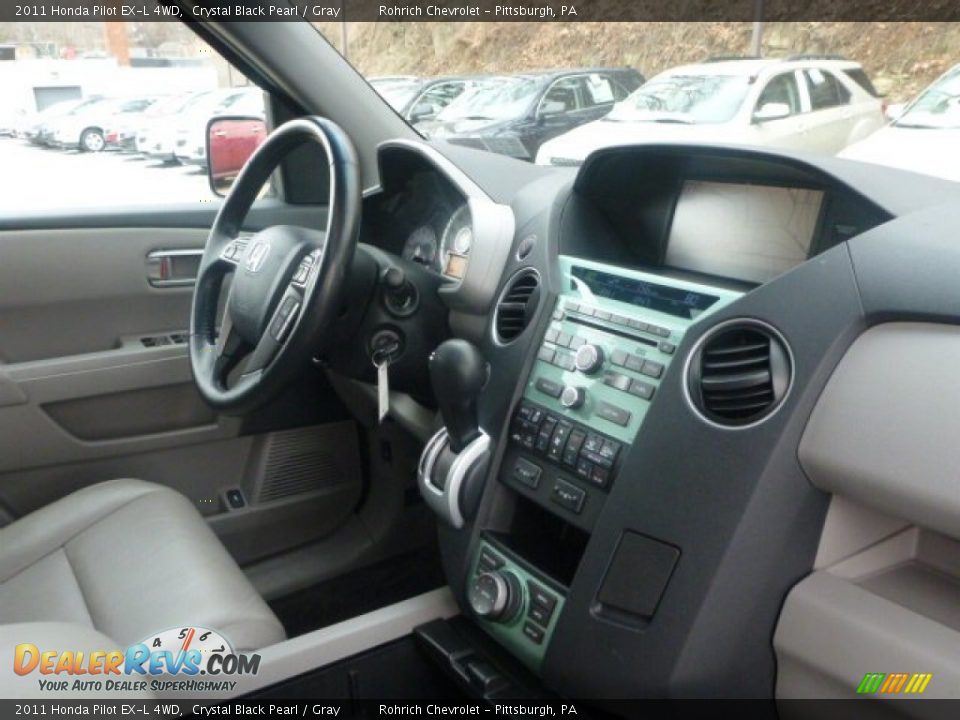 2011 Honda Pilot EX-L 4WD Crystal Black Pearl / Gray Photo #11