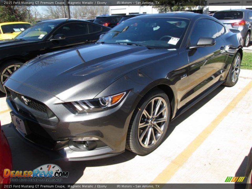 2015 Ford Mustang GT Premium Coupe Magnetic Metallic / Ebony Photo #7