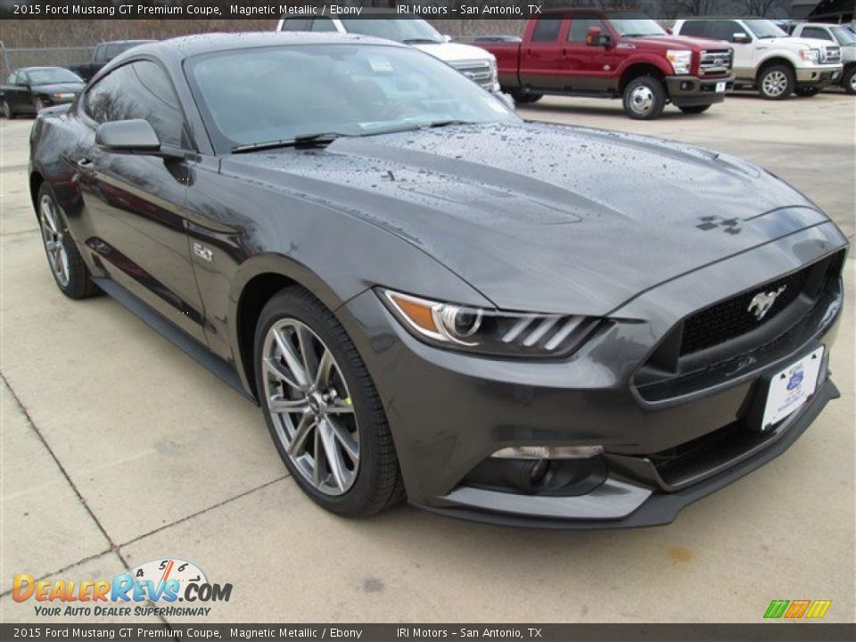 2015 Ford Mustang GT Premium Coupe Magnetic Metallic / Ebony Photo #13