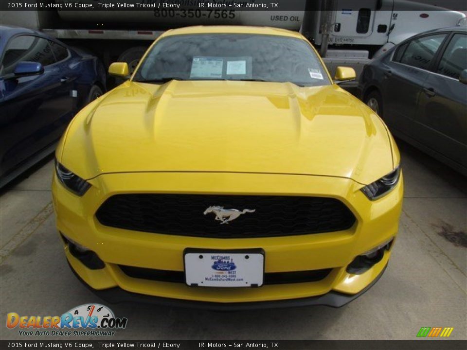 2015 Ford Mustang V6 Coupe Triple Yellow Tricoat / Ebony Photo #4