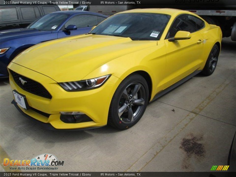 2015 Ford Mustang V6 Coupe Triple Yellow Tricoat / Ebony Photo #5