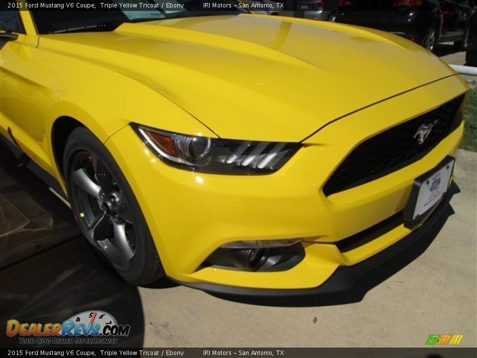 2015 Ford Mustang V6 Coupe Triple Yellow Tricoat / Ebony Photo #22