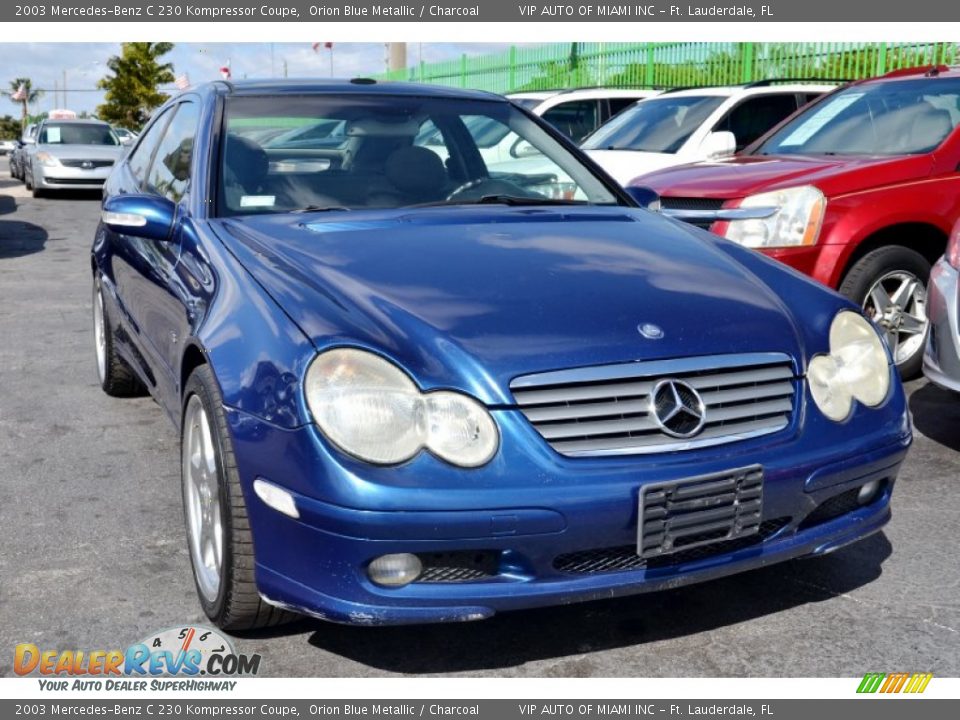 2003 Mercedes-Benz C 230 Kompressor Coupe Orion Blue Metallic / Charcoal Photo #3