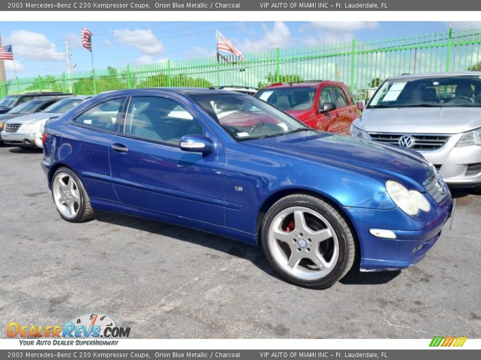 2003 Mercedes-Benz C 230 Kompressor Coupe Orion Blue Metallic / Charcoal Photo #5