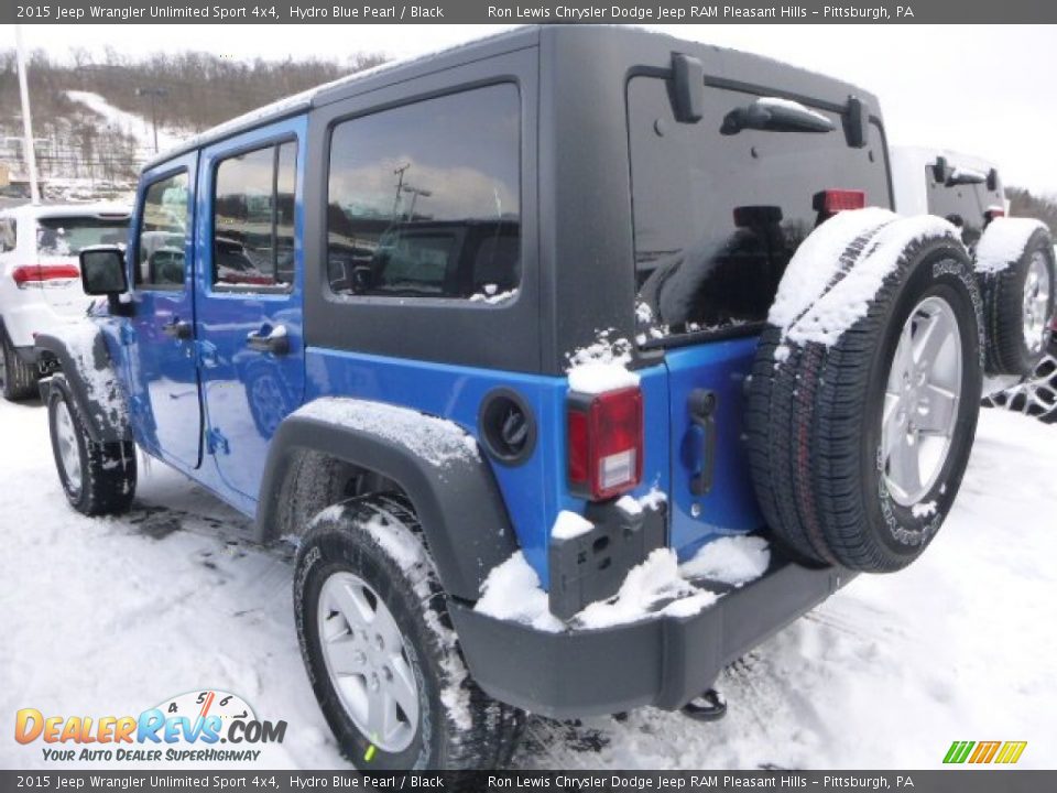 2015 Jeep Wrangler Unlimited Sport 4x4 Hydro Blue Pearl / Black Photo #2