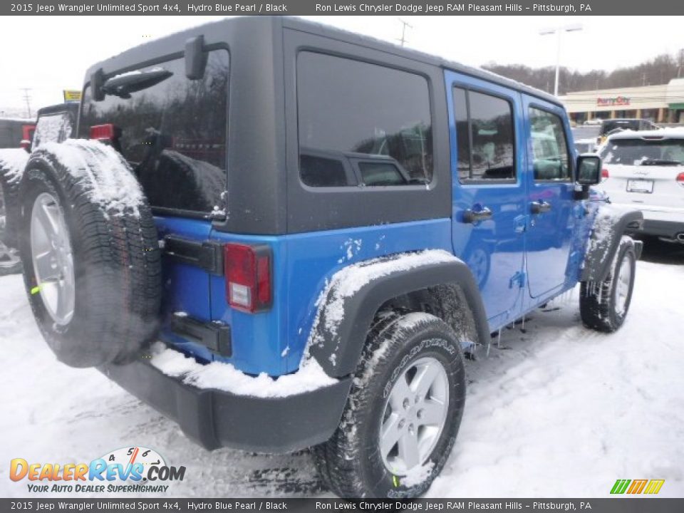 2015 Jeep Wrangler Unlimited Sport 4x4 Hydro Blue Pearl / Black Photo #5