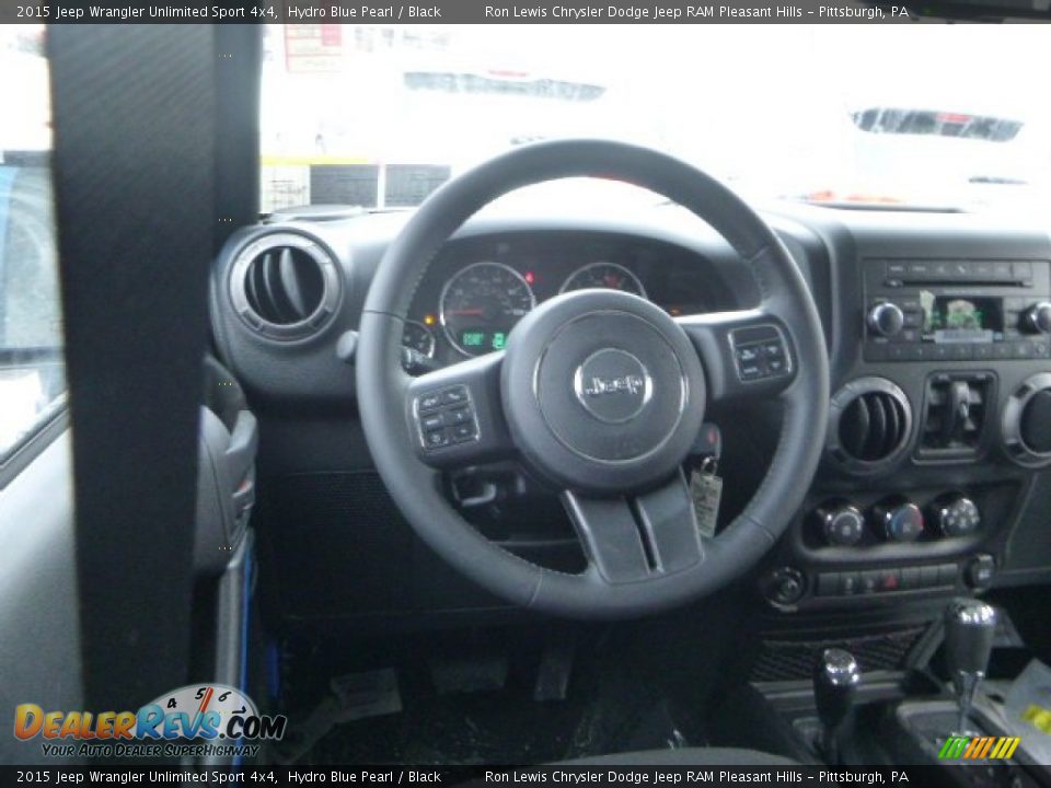 2015 Jeep Wrangler Unlimited Sport 4x4 Hydro Blue Pearl / Black Photo #13