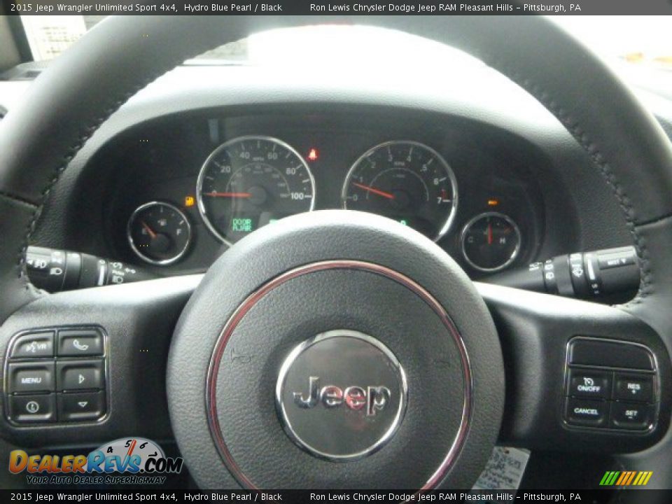 2015 Jeep Wrangler Unlimited Sport 4x4 Hydro Blue Pearl / Black Photo #16