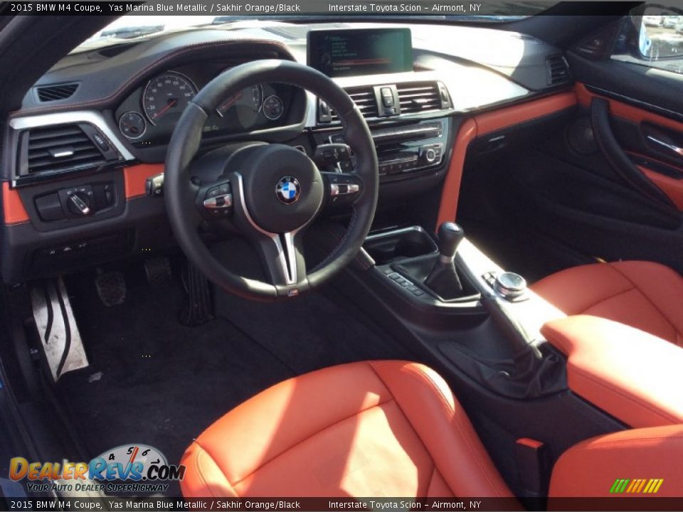 2015 BMW M4 Coupe Yas Marina Blue Metallic / Sakhir Orange/Black Photo #10