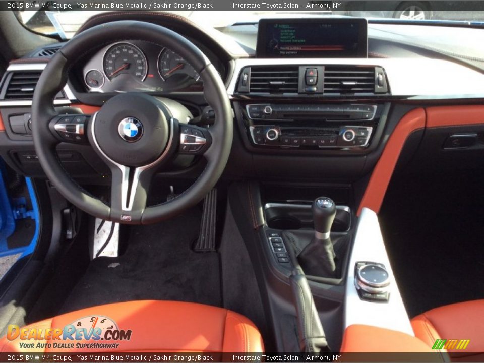 2015 BMW M4 Coupe Yas Marina Blue Metallic / Sakhir Orange/Black Photo #13
