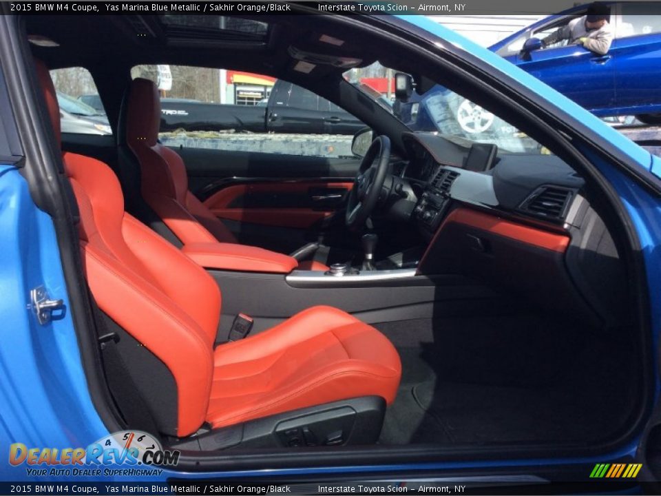 2015 BMW M4 Coupe Yas Marina Blue Metallic / Sakhir Orange/Black Photo #22