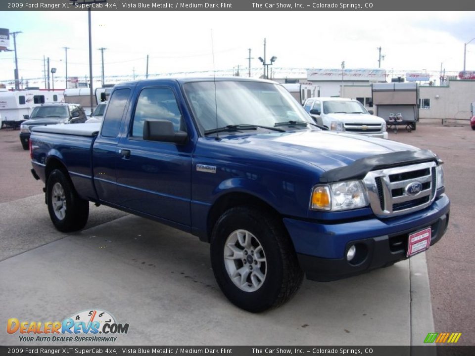 2009 Ford Ranger XLT SuperCab 4x4 Vista Blue Metallic / Medium Dark Flint Photo #7
