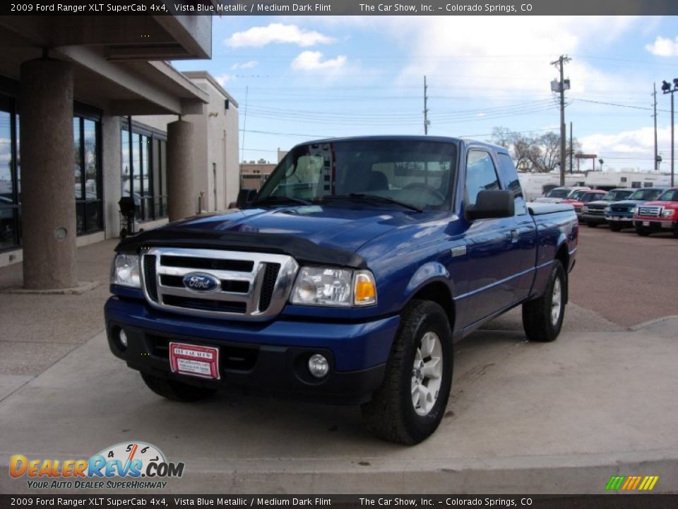 2009 Ford Ranger XLT SuperCab 4x4 Vista Blue Metallic / Medium Dark Flint Photo #13