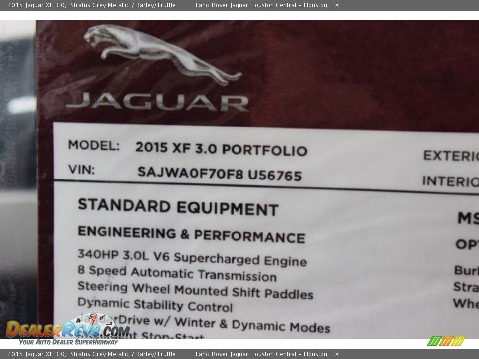 2015 Jaguar XF 3.0 Stratus Grey Metallic / Barley/Truffle Photo #34