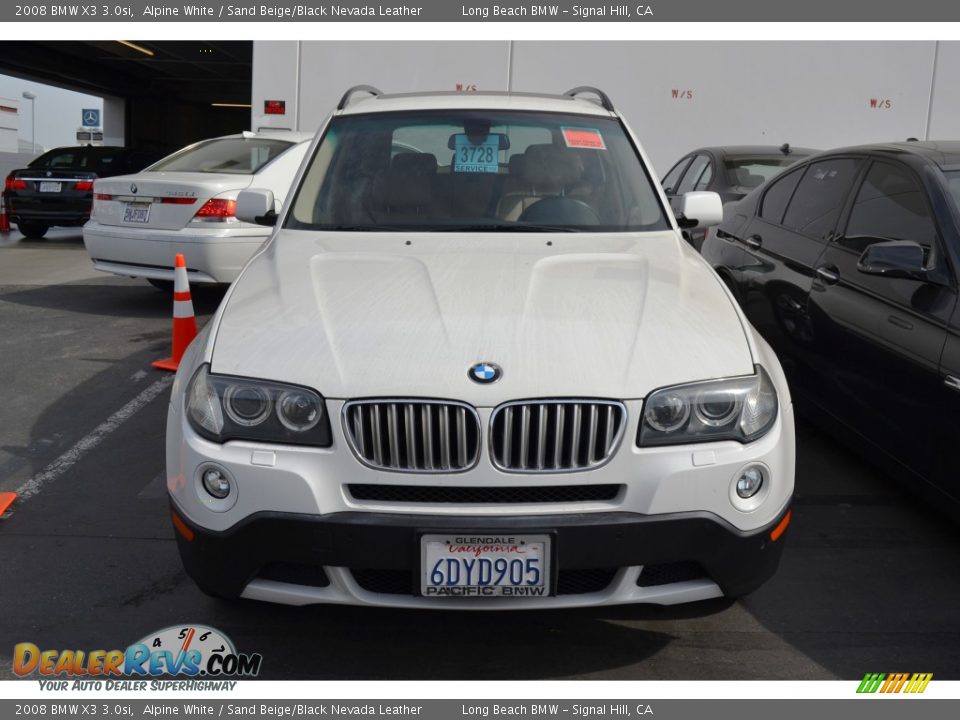 2008 BMW X3 3.0si Alpine White / Sand Beige/Black Nevada Leather Photo #3
