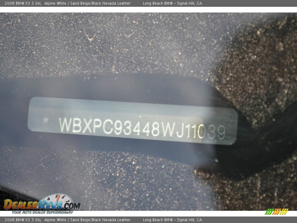 2008 BMW X3 3.0si Alpine White / Sand Beige/Black Nevada Leather Photo #4