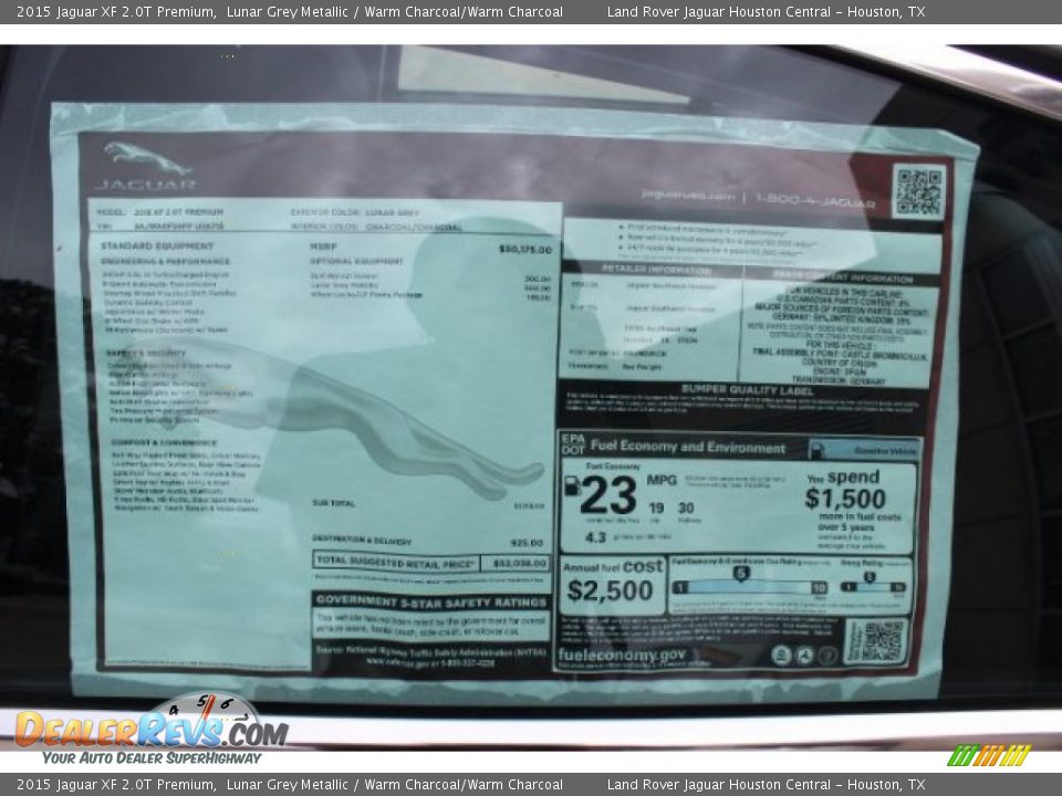 2015 Jaguar XF 2.0T Premium Lunar Grey Metallic / Warm Charcoal/Warm Charcoal Photo #31