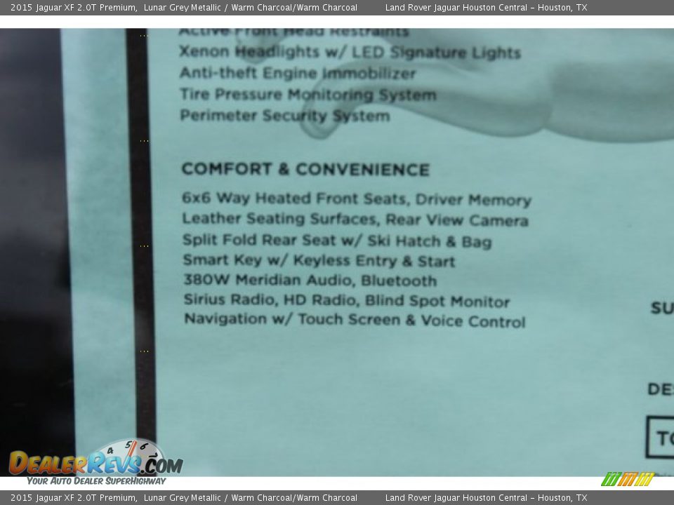 2015 Jaguar XF 2.0T Premium Lunar Grey Metallic / Warm Charcoal/Warm Charcoal Photo #34