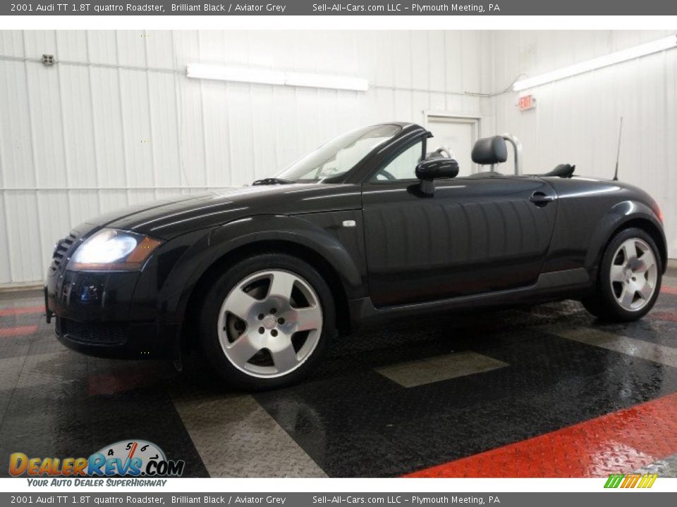 2001 Audi TT 1.8T quattro Roadster Brilliant Black / Aviator Grey Photo #2