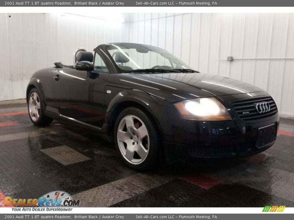 2001 Audi TT 1.8T quattro Roadster Brilliant Black / Aviator Grey Photo #5