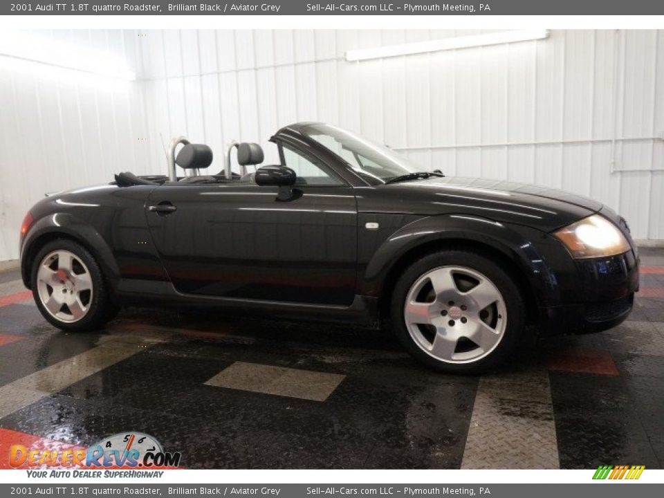 2001 Audi TT 1.8T quattro Roadster Brilliant Black / Aviator Grey Photo #6