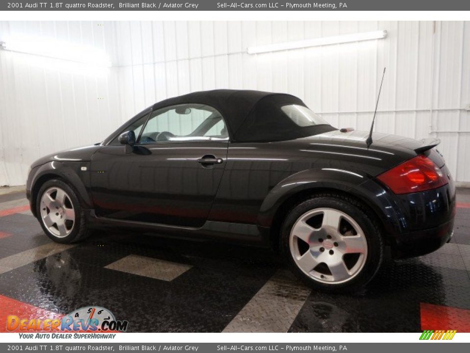 2001 Audi TT 1.8T quattro Roadster Brilliant Black / Aviator Grey Photo #11