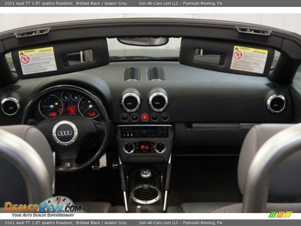 2001 Audi TT 1.8T quattro Roadster Brilliant Black / Aviator Grey Photo #20