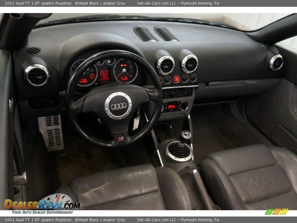 2001 Audi TT 1.8T quattro Roadster Brilliant Black / Aviator Grey Photo #21