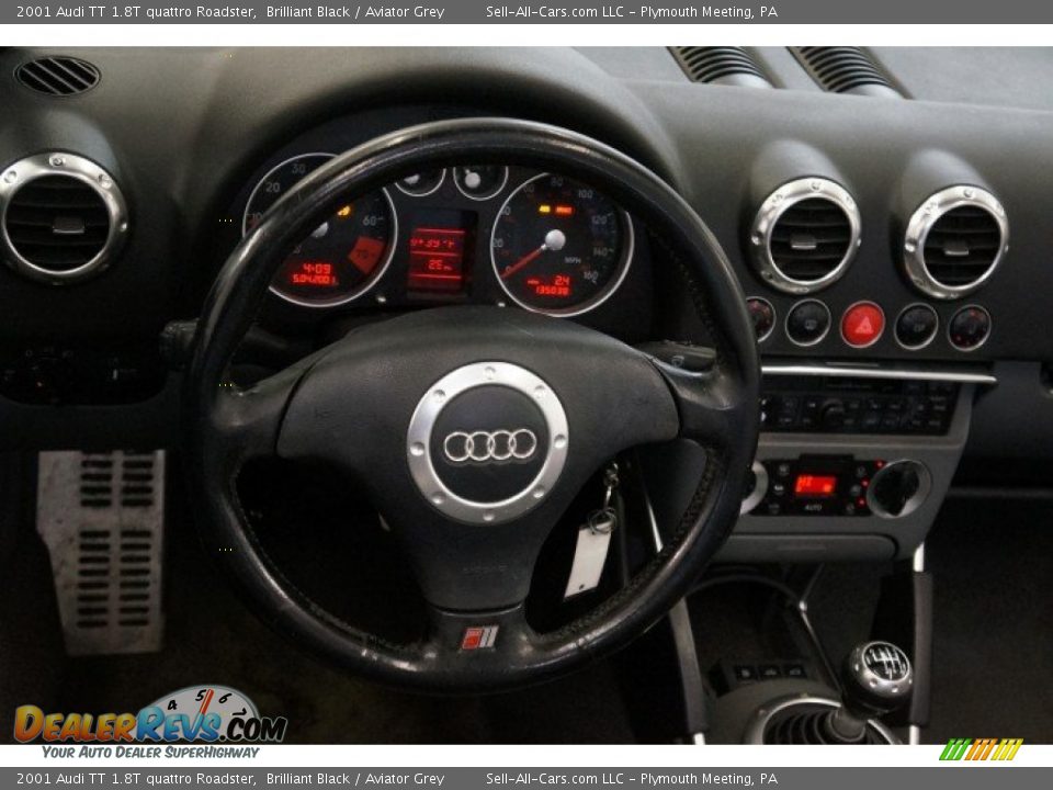 2001 Audi TT 1.8T quattro Roadster Brilliant Black / Aviator Grey Photo #22