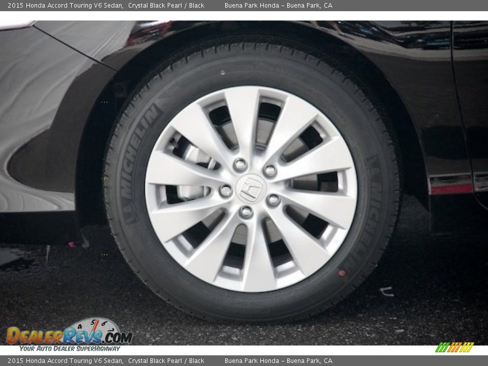 2015 Honda Accord Touring V6 Sedan Crystal Black Pearl / Black Photo #13