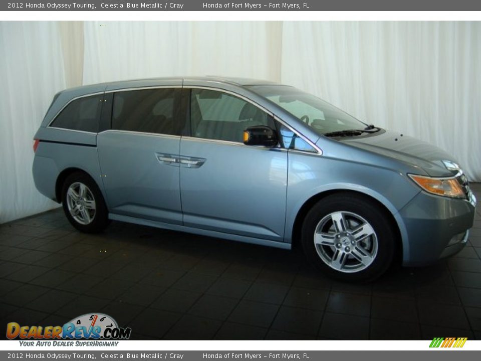 2012 Honda Odyssey Touring Celestial Blue Metallic / Gray Photo #6
