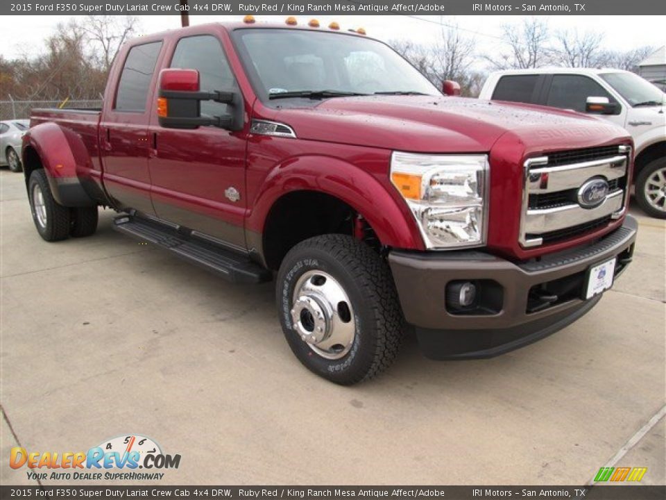 2015 Ford F350 Super Duty Lariat Crew Cab 4x4 DRW Ruby Red / King Ranch Mesa Antique Affect/Adobe Photo #1
