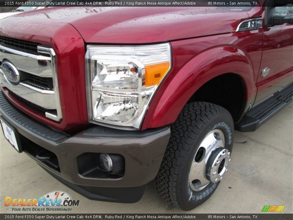 2015 Ford F350 Super Duty Lariat Crew Cab 4x4 DRW Ruby Red / King Ranch Mesa Antique Affect/Adobe Photo #9