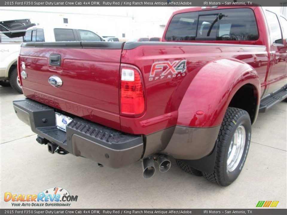 2015 Ford F350 Super Duty Lariat Crew Cab 4x4 DRW Ruby Red / King Ranch Mesa Antique Affect/Adobe Photo #16